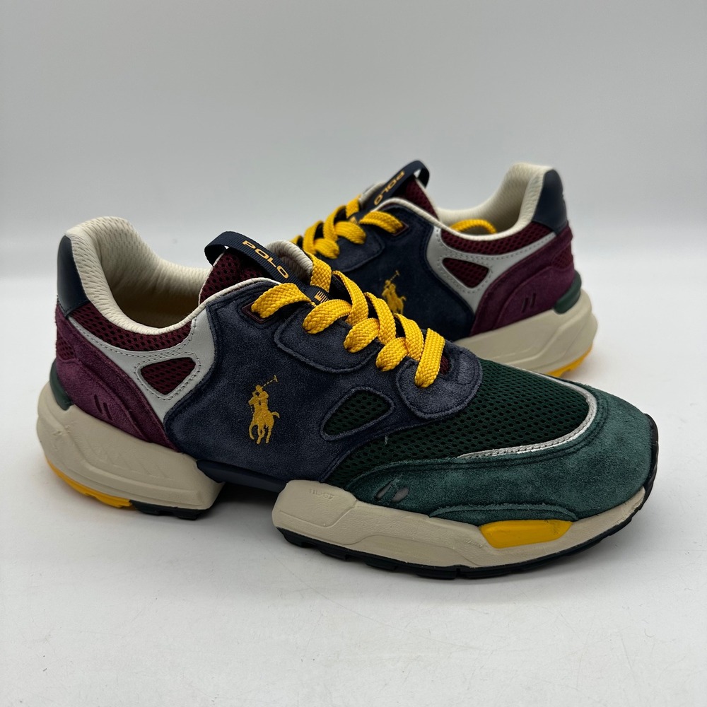 Polo Ralph Lauren Mens 9.5 JGR PP-SK-ATH Colorblock Multi Suede & Mesh Sneakers